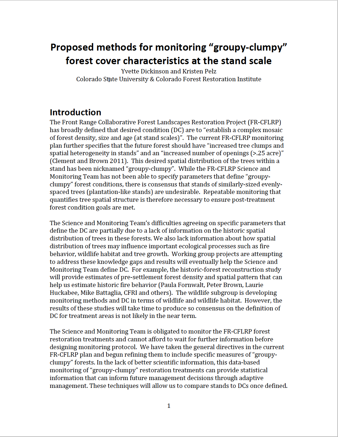 Proposed methods for monitoring “groupy-clumpy” forest cover characteristics at the stand scale