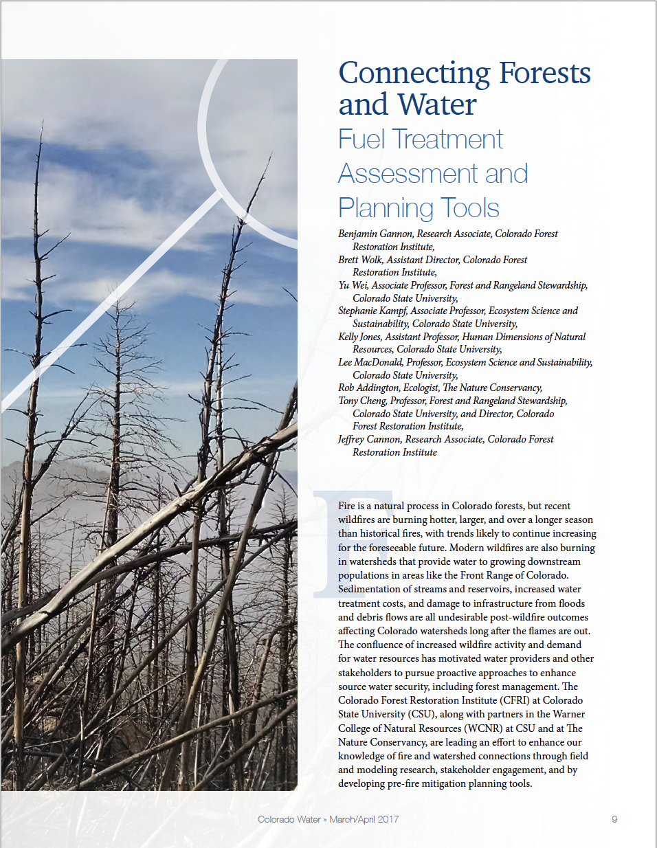 Connecting Forests and Water Fuel Treatment Assessment and Planning Tools
