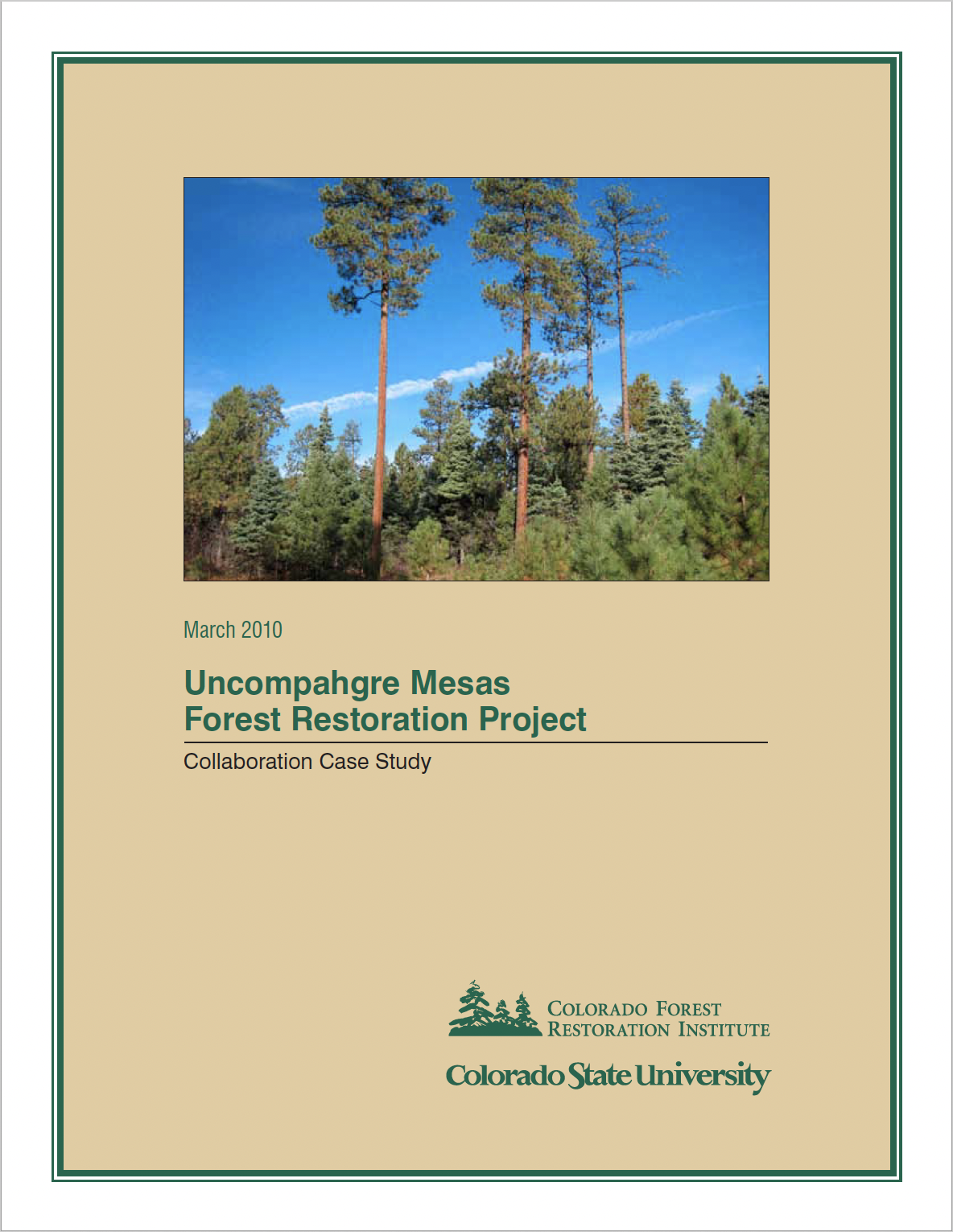 Uncompaghre Mesas Forest Restoration Project: Collaboration Case Study