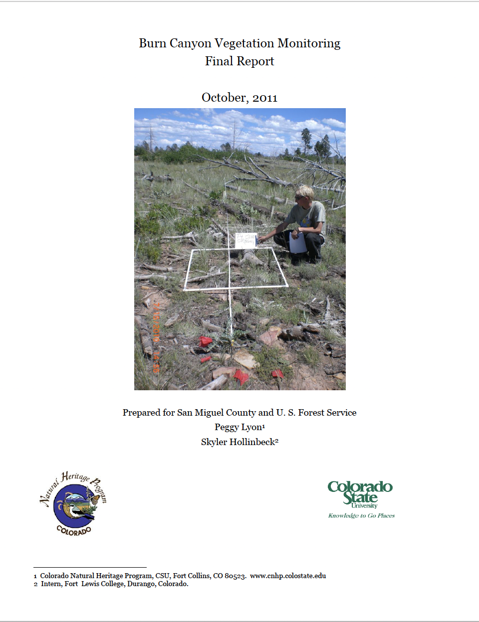 Burn Canyon Vegetation Monitoring Final Report