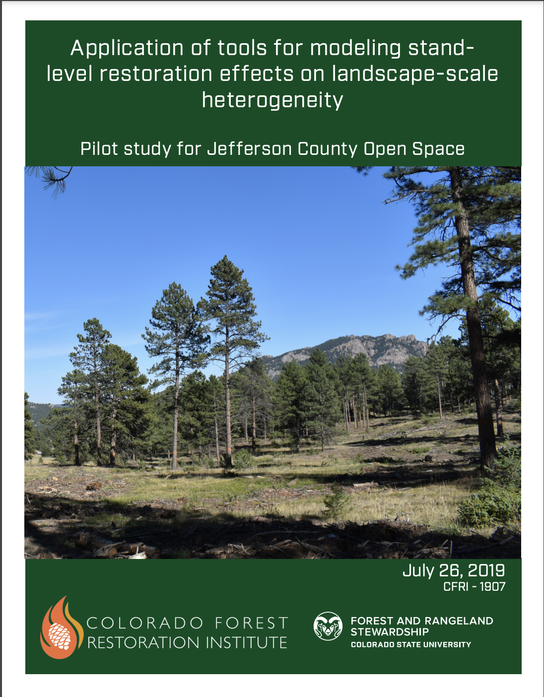 Application of tools for modeling stand level restoration effects on landscape-scale heterogeneity: Pilot study for Jefferson County Open Space