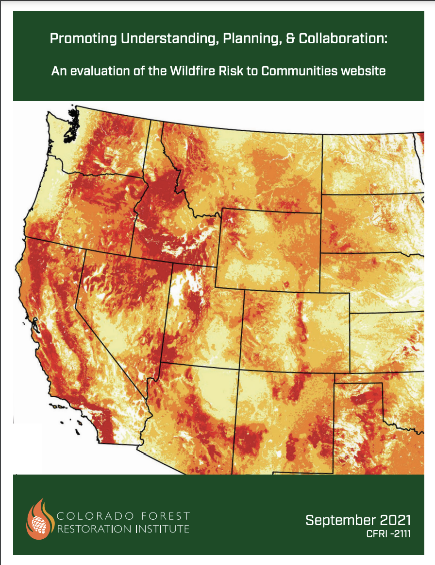 Promoting Understanding, Planning, & Collaboration: An evaluation of the Wildfire Risk to Communities website