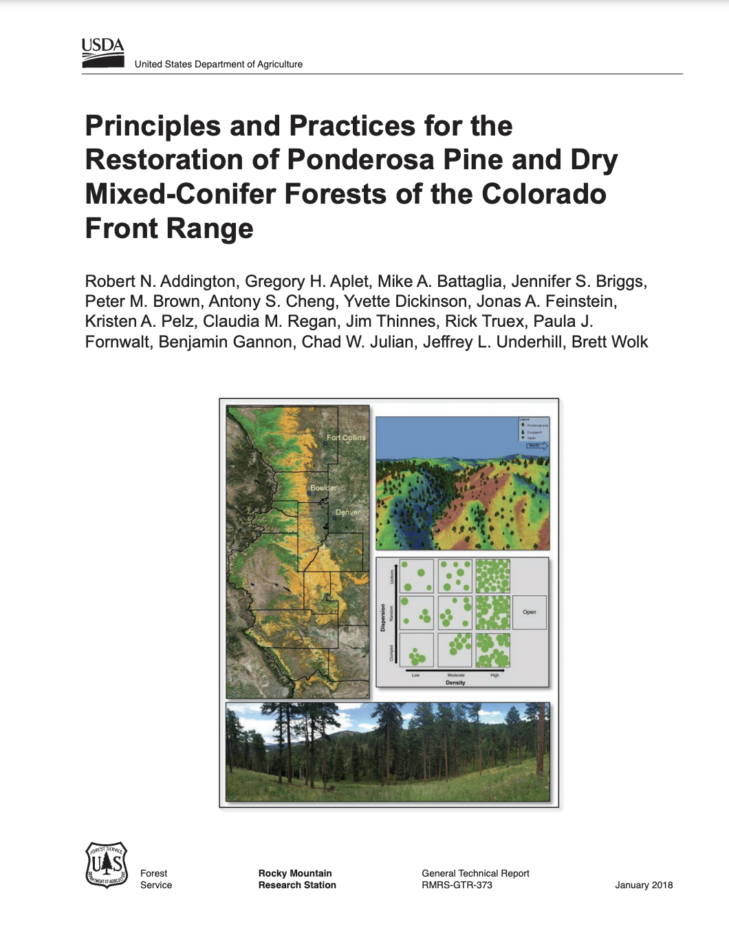Principles and Practices for the Restoration of Ponderosa Pine and Dry Mixed-Conifer Forests of the Colorado Front Range