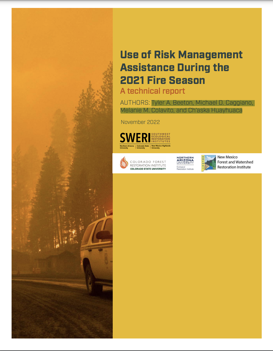 Use of Risk Management Assistance During the 2021 Fire Season A technical report