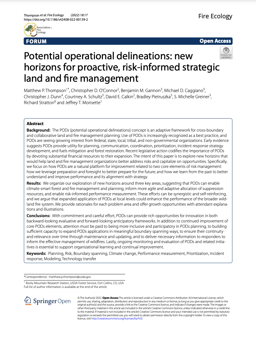 Potential operational delineations: new horizons for proactive, risk-informed strategic land and fire management