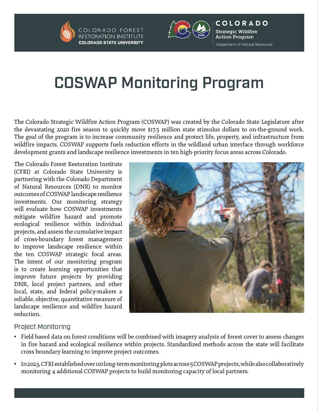 Colorado Strategic Wildfire Action Program: Effectiveness Monitoring Plan