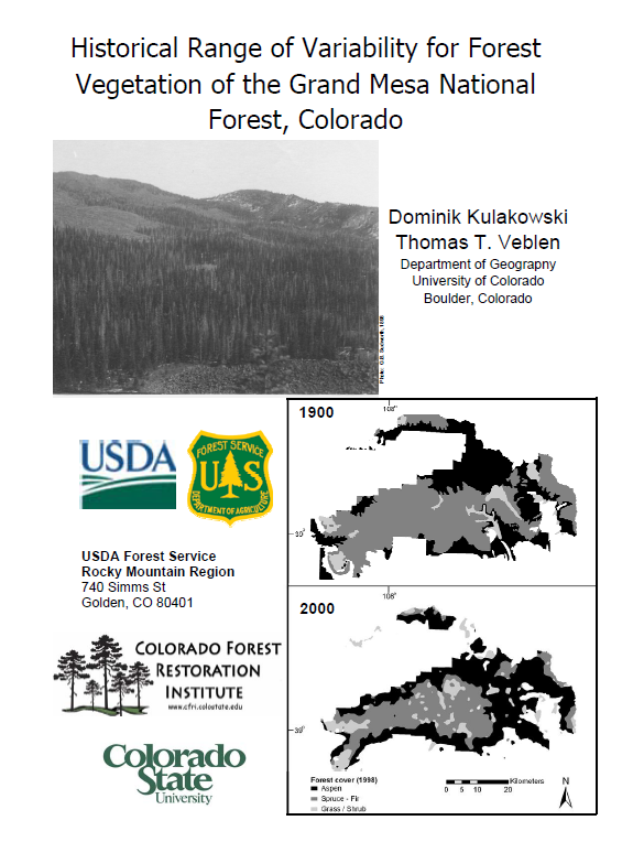 Historical Range of Variability for Forest Vegetation of the Grand Mesa National Forest, Colorado