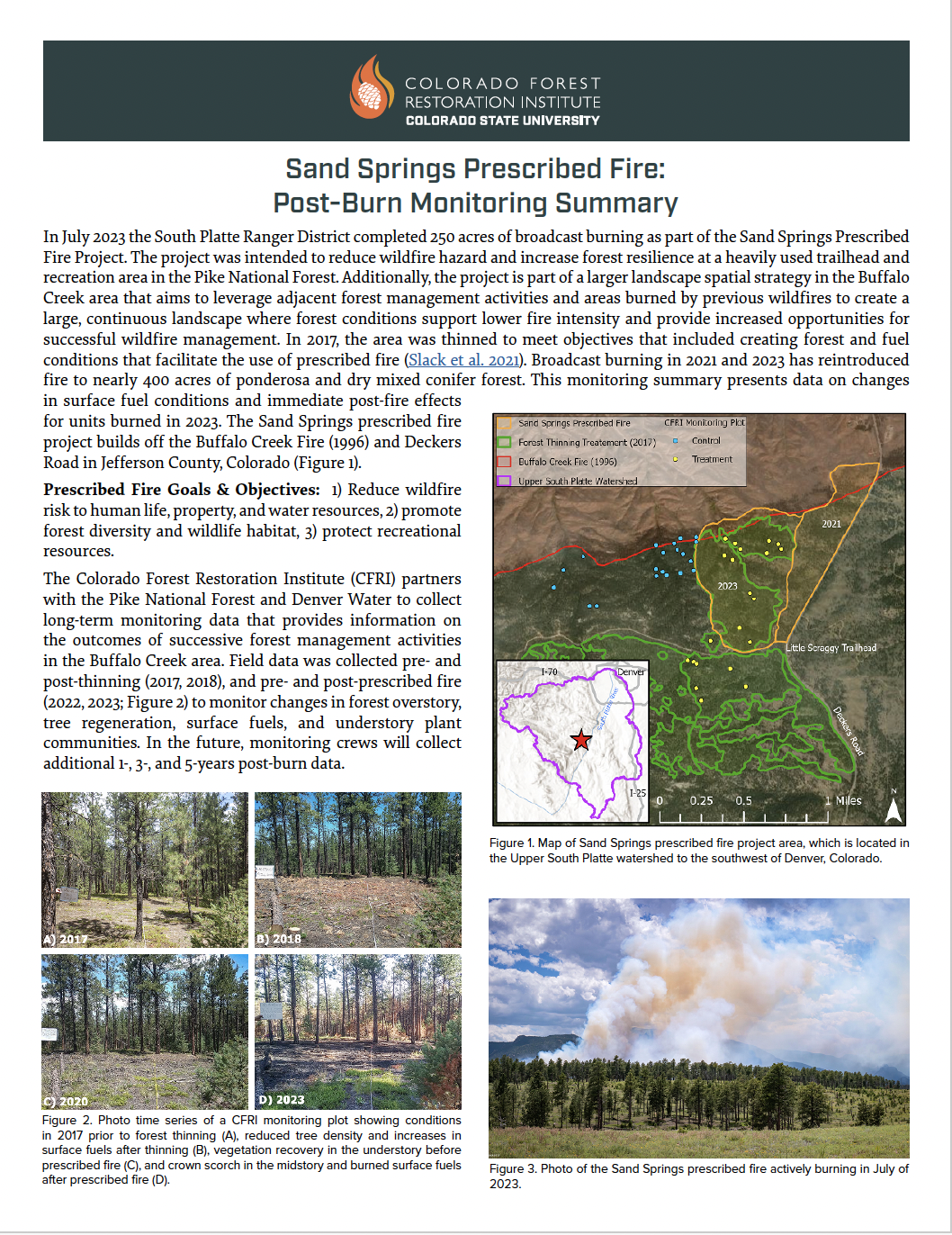 Sand Springs Prescribed Fire: Post-Burn Monitoring Summary